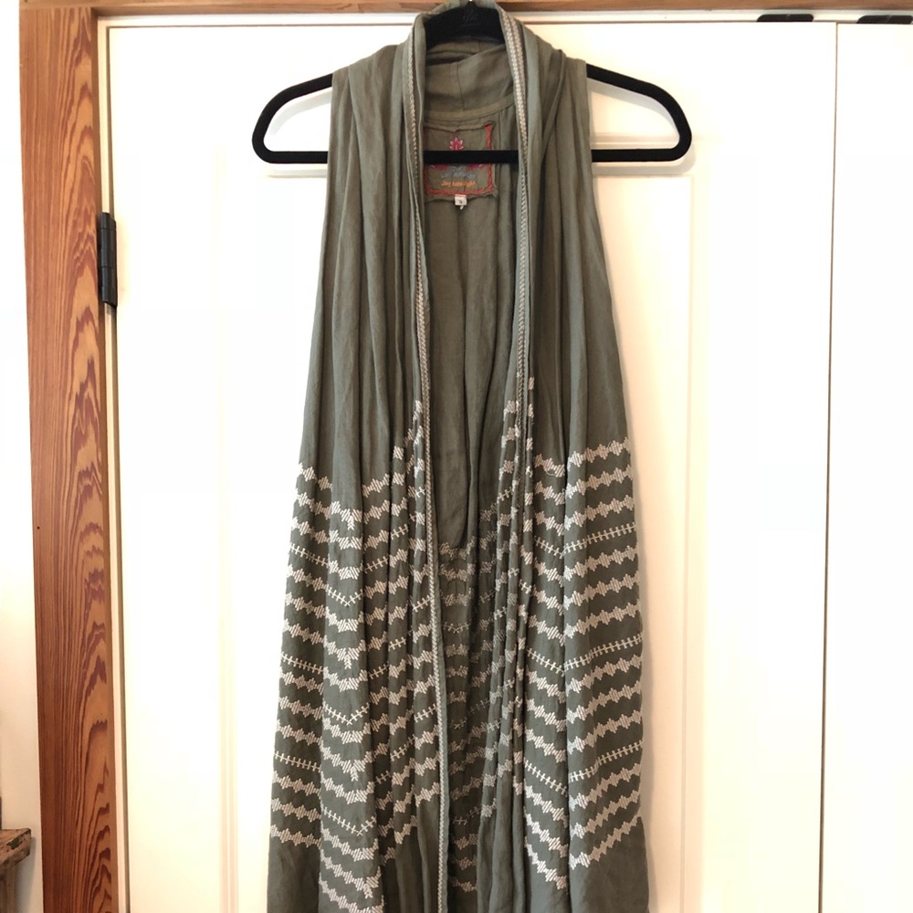 Johnny Was Open front sleeveless cardi